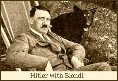 Hitler with his dog Blondi in the Reichskanzlei garden