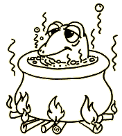 Frog boiling in a pot