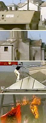 Kosovo church burns
