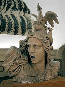 The face of the allegorical representation of France calling forth her people