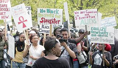 Nkem Anizor at the May 15 rally