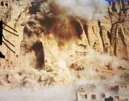 A giant Buddha statue in Bamiyan, Afghanistan, erected in the 6th century A.D., blown up by the Taleban 2001.