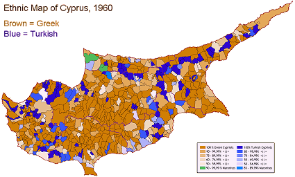 Ethnic map of Cyprus, 1960