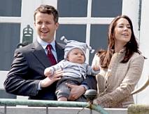 Crown Prince Frederik, the little prince Christian, and Crown Princess Mary