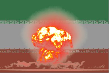 Iranian flag with H-bomb