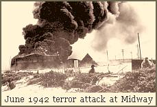 Oil tanks burning at Midway