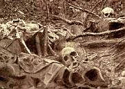 Skulls in a trench during the Great War