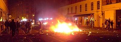 Rioters after Ungdomshuset riots