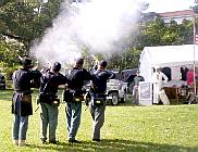 Union soldiers firing