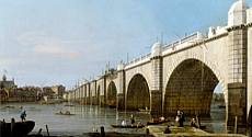 ‘Westminster Bridge from the Southeast Abutment’ by Canaletto (1747)