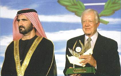 Jimmy Carter receiving the Zayed Prize